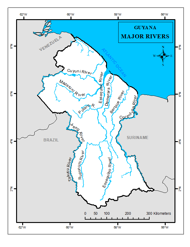 Major Rivers Guyana