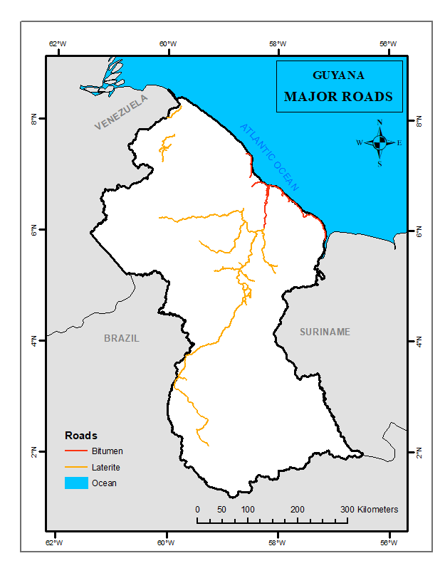 Major Roads Guyana