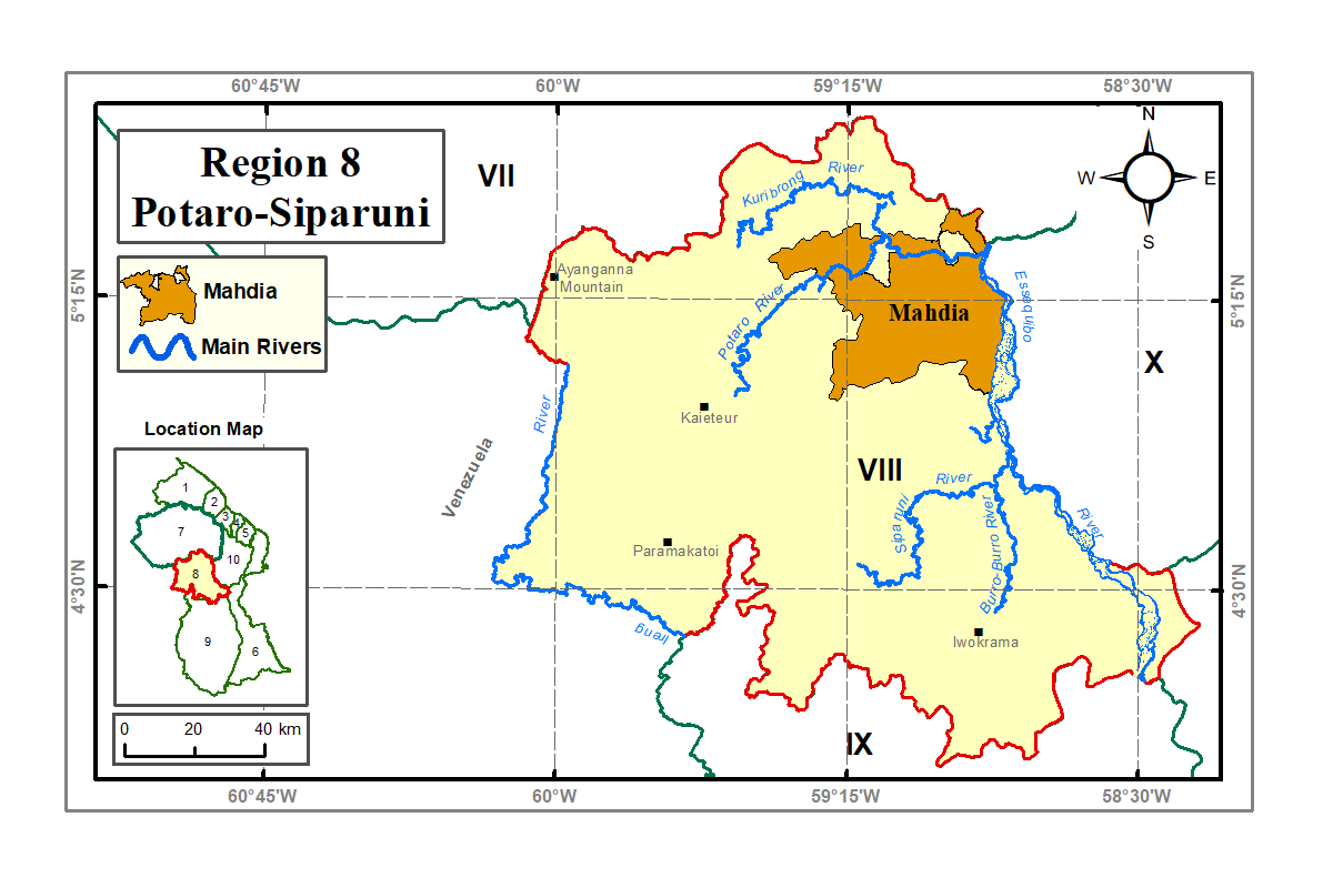 Map and fact sheet of Region 8