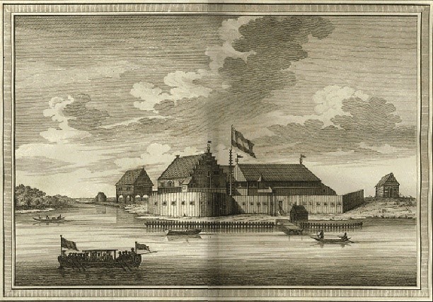 Historic illustration of Fort Nassau, 1770