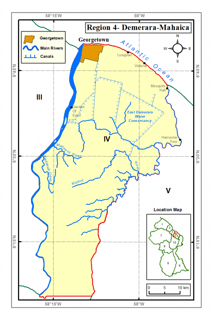 Map Of Region 4 Guyana Region 4 – Guyana Lands And Surveys Commission`s Fact Page On Guyana